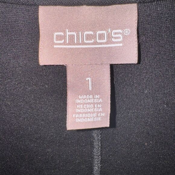 Chico's Faux Suede Leather Open Jacket Blazer Women's Size 1 Medium Black - Picture 4 of 4
